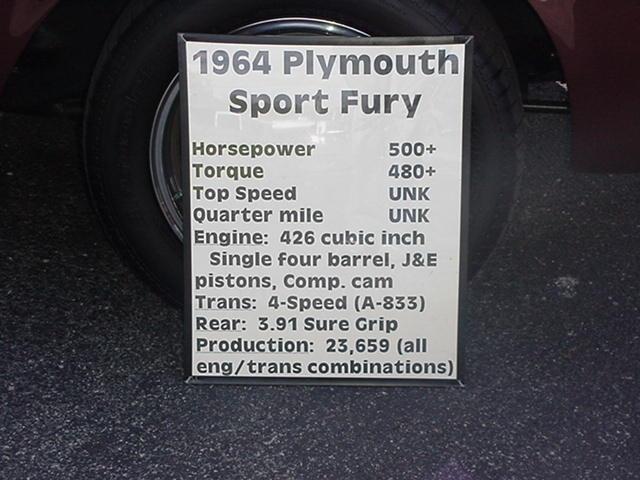1964 PLYMOUTH SPORT FURY Martin's Classic Cars 